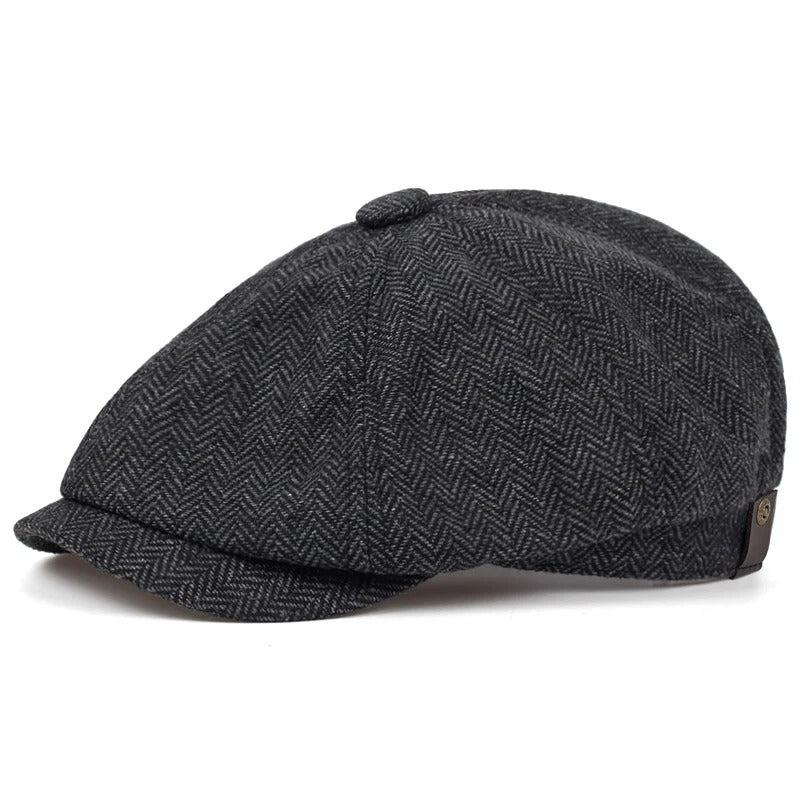 Baker Boy Peaky Blinders Hat Newsboy Flat Cap Herringbone Tweed Gatsby